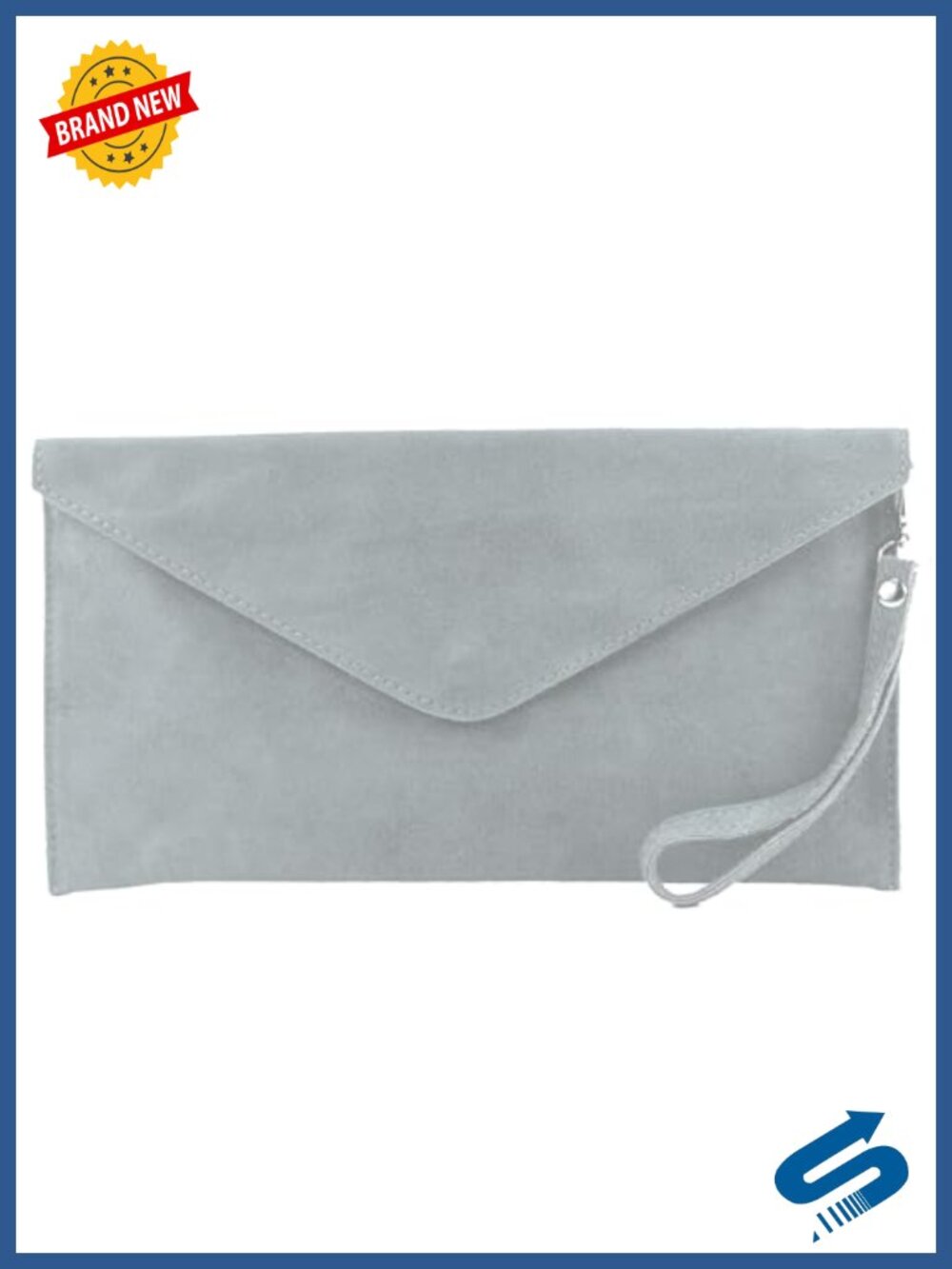 Suede Clutch Evening Bag with Shoulder Strap Adjustable Zipper